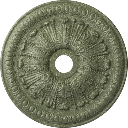 Ekena Millwork Tomango Egg & Dart Medallion (Canopies up to 6 3/4"), 27 7/8"OD x 3 7/8"ID x 2 1/2"P, Green CM27TOAGC